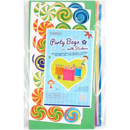  [아마존 핫딜]  [아마존핫딜]TOYMYTOY Papier Geschenktueten Partytueten Papier Candy Tueten Suessigkeiten Beutel 40 Stueck mit 100 Aufkleber fuer Ihre Geburtstagsfeier Babyparty Hochzeit