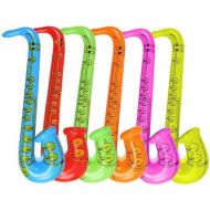 TOYMYTOY 6 Pcs Inflatable Musical Instruments Saxophone Toy, Adults Party Supplies Kids Toy Gift 28 Inches Random Color