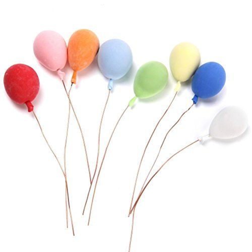  TOYMYTOY 1:12 Dollhouse Miniature Foam Balloons DIY Fairy Garden Dollhouse Decor - 8 Pieces