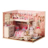 TOYMYTOY Handmade Dollhouse Miniature DIY House Kit Cute Creative Room With Furniture Gift