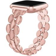 [아마존베스트]TOYOUTHS Metal Link Compatible with Fitbit Versa Bands for Women Men Stylish Strap Bracelet Wristbands Replacement for Versa Lite Special Edition Accessories 5.5-8in Rose Gold