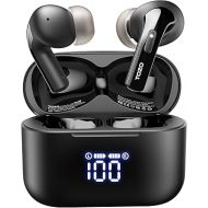 TOZO T20 Wireless Earbuds Bluetooth Headphones 48.5 Hrs Playtime, IPX8 Waterproof, Dual Mic Call Noise Cancelling with Wireless Charging Case Black