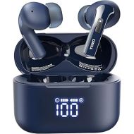 TOZO T20 Wireless Earbuds Bluetooth Headphones 48.5 Hrs Playtime with LED Digital Display, IPX8 Waterproof, Dual Mic Call Noise Cancelling 10mm Broad Range Speakers with Wireless Charging Case Blue