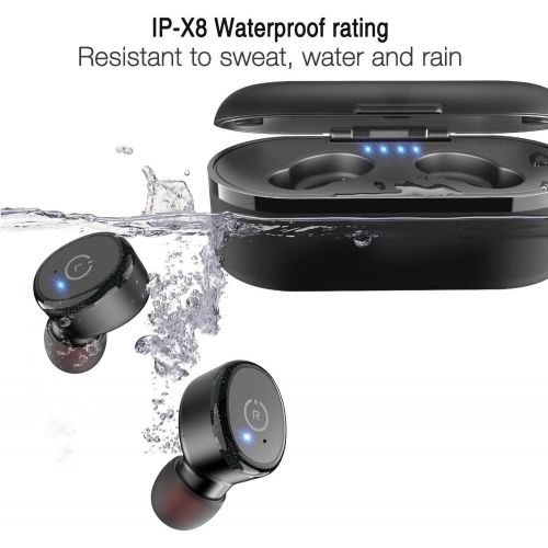  [아마존 핫딜]  [아마존핫딜]TOZO T10 Bluetooth 5.0 Wireless Earbuds with 【Wireless Charging Case】 IPX8 Waterproof TWS Stereo Headphones in-Ear Built-in Mic Headset Premium Sound with Deep Bass for Sport