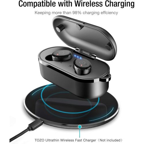  [아마존 핫딜]  [아마존핫딜]TOZO T10 Bluetooth 5.0 Wireless Earbuds with 【Wireless Charging Case】 IPX8 Waterproof TWS Stereo Headphones in-Ear Built-in Mic Headset Premium Sound with Deep Bass for Sport