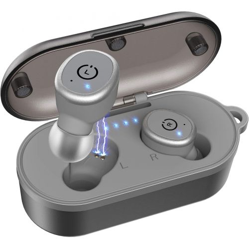  [아마존 핫딜]  [아마존핫딜]TOZO T10 Bluetooth 5.0 Wireless Earbuds with 【Wireless Charging Case】 IPX8 Waterproof TWS Stereo Headphones in-Ear Built-in Mic Headset Premium Sound with Deep Bass for Sport [Gray