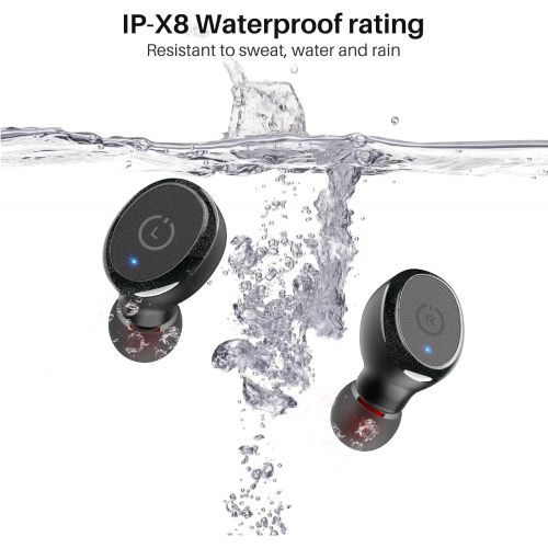  TOZO T10 Bluetooth 5.3 Wireless Earbuds with Wireless Charging Case IPX8 Waterproof Stereo Headphones in Ear Built in Mic Headset Premium Sound with Deep Bass for Sport Black