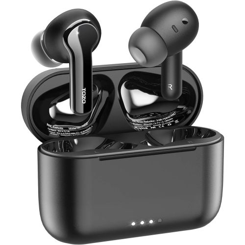  TOZO NC2 Hybrid Active Noise Cancelling Wireless Earbuds, in-Ear Detection Headphones, IPX6 Waterproof Bluetooth 5.2 Stereo Earphones, Immersive Sound Premium Deep Bass Headset, Bl