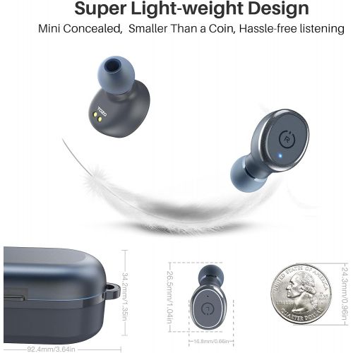  TOZO T10 Bluetooth 5.3 Wireless Earbuds with Wireless Charging Case IPX8 Waterproof Stereo Headphones in Ear Built in Mic Headset Premium Sound with Deep Bass for Sport Blue