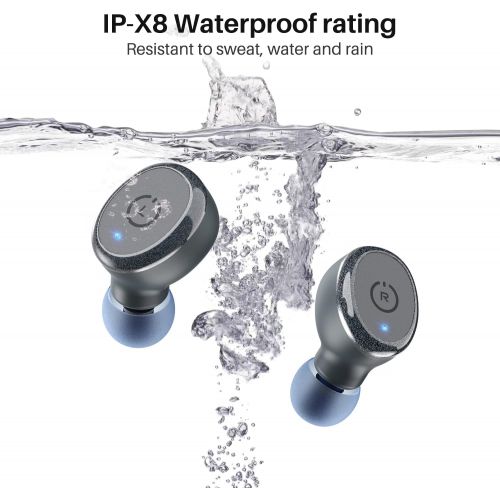  TOZO T10 Bluetooth 5.3 Wireless Earbuds with Wireless Charging Case IPX8 Waterproof Stereo Headphones in Ear Built in Mic Headset Premium Sound with Deep Bass for Sport Blue