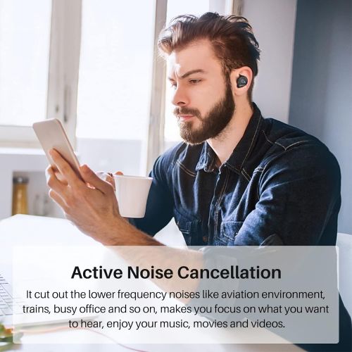  TOZO NC9 Hybrid Active Noise Cancelling Wireless Earbuds,in Ear Headphones IPX6 Waterproof Bluetooth 5.0 Stereo Earphones, Immersive Sound Premium Deep Bass Headset,Black