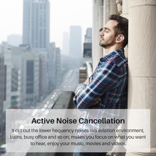  TOZO NC9 Hybrid Active Noise Cancelling Wireless Earbuds,in Ear Headphones IPX6 Waterproof Bluetooth 5.0 Stereo Earphones, Immersive Sound Premium Deep Bass Headset,Black