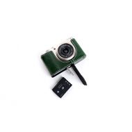 TP Original Handmade Genuine Real Leather Half Camera Case Bag Cover for FUJIFILM X-F10 XF10 Green Color