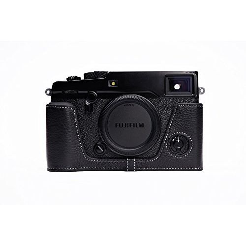  TP Original Handmade Genuine Real Leather Half Camera Case Bag Cover for FUJIFILM X-PRO2 Black Color