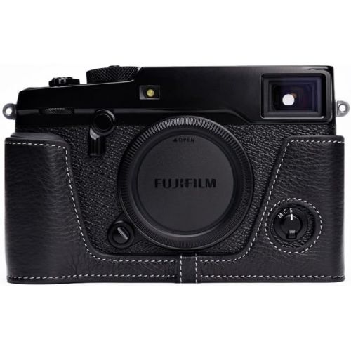  TP Original Handmade Genuine Real Leather Half Camera Case Bag Cover for FUJIFILM X-PRO2 Black Color