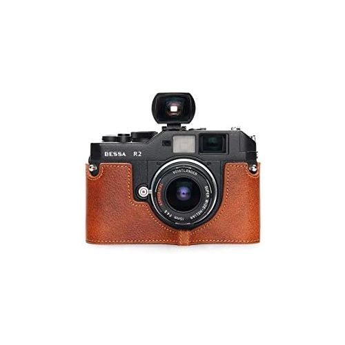  TP Original Handmade Genuine Real Leather Half Camera Case Bag Cover for Voigtlander Bessa R2 R2M R2A R4M R4A R3M R3A R2S R2C and Rollei 35RF Rufous Color