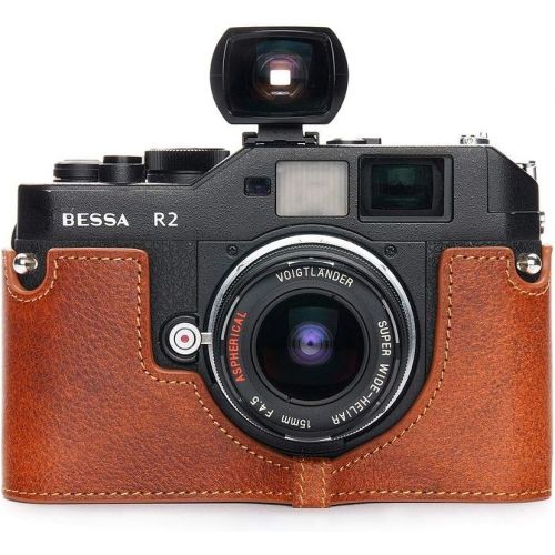  TP Original Handmade Genuine Real Leather Half Camera Case Bag Cover for Voigtlander Bessa R2 R2M R2A R4M R4A R3M R3A R2S R2C and Rollei 35RF Rufous Color