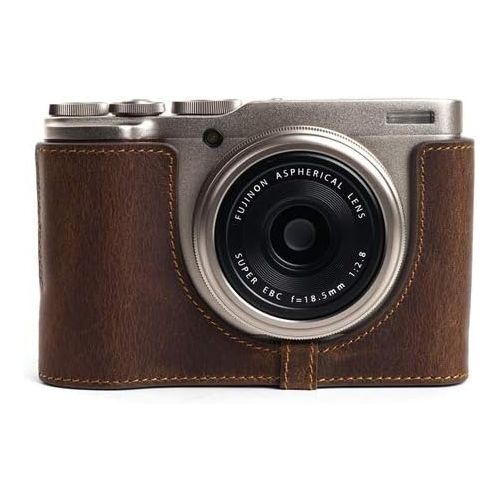  TP Original Handmade Genuine Real Leather Half Camera Case Bag Cover for FUJIFILM X-F10 XF10 Tan Color