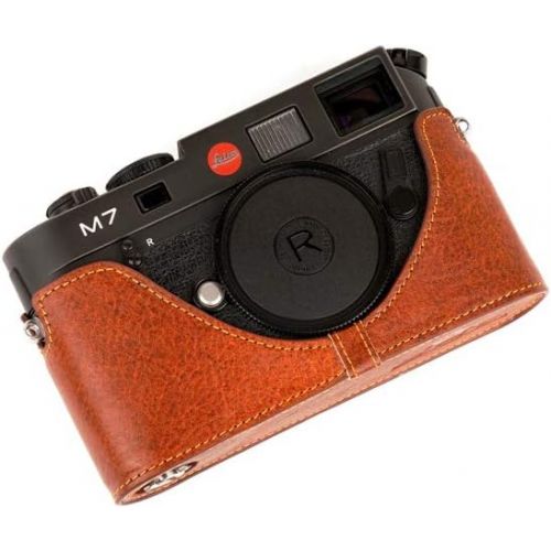  TP Original Handmade Genuine Real Leather Half Camera Case Bag Cover for Leica M7 M6 Rufous color