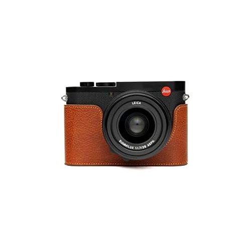  TP Original Handmade Genuine Real Leather Half Camera Case Bag Cover for Leica Q2 Rufous Color