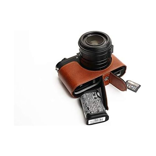  TP Original Handmade Genuine Real Leather Half Camera Case Bag Cover for Leica Q2 Rufous Color