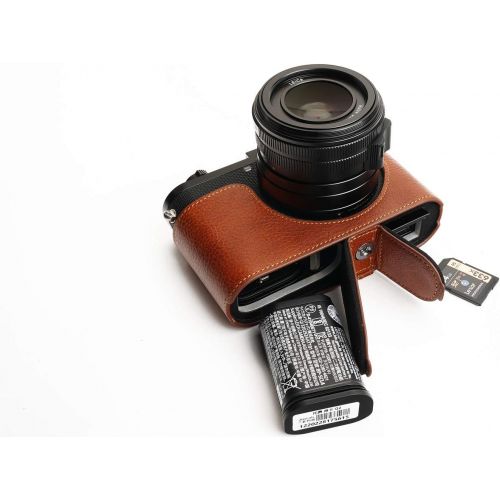  TP Original Handmade Genuine Real Leather Half Camera Case Bag Cover for Leica Q2 Rufous Color