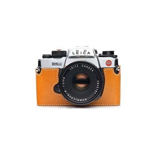  TP Original Handmade Genuine Real Leather Half Camera Case Bag Cover for Leica R6 R6.2 R5 Sandy Brown Color