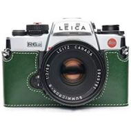 TP Original Handmade Genuine Real Leather Half Camera Case Bag Cover for Leica R6 R6.2 R5 Green Color