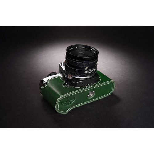  TP Original Handmade Genuine Real Leather Half Camera Case Bag Cover for Leica R6 R6.2 R5 Green Color