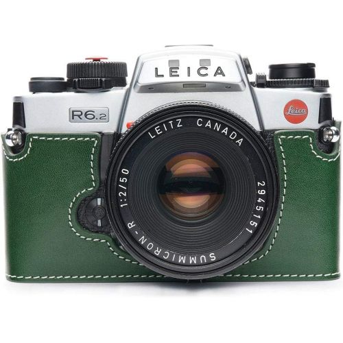  TP Original Handmade Genuine Real Leather Half Camera Case Bag Cover for Leica R6 R6.2 R5 Green Color