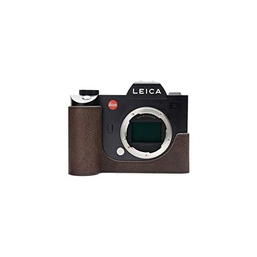  TP Original Handmade Genuine Real Leather Half Camera Case Bag Cover for Leica SL2 Coffee Color