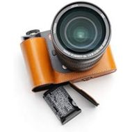 TP Original Handmade Genuine Real Leather Half Camera Case Bag Cover for Leica SL2 Sandy Brown Color