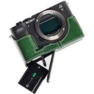 TP Original Handmade Genuine Real Leather Half Camera Case Bag Cover for Sony A7C Green Color