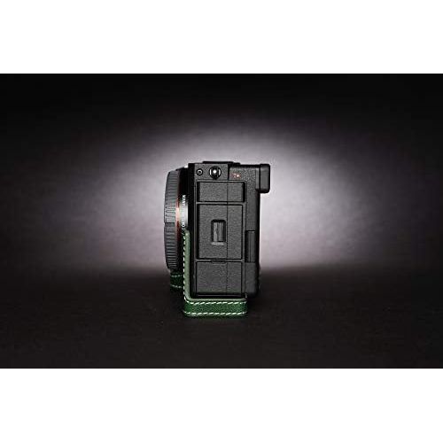  TP Original Handmade Genuine Real Leather Half Camera Case Bag Cover for Sony A7C Green Color