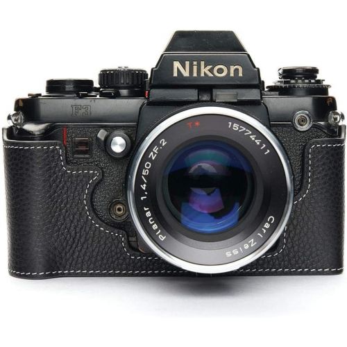  TP Original Handmade Genuine Real Leather Half Camera Case Bag Cover for Nikon F3 F3HP F3AF F3T Black Color
