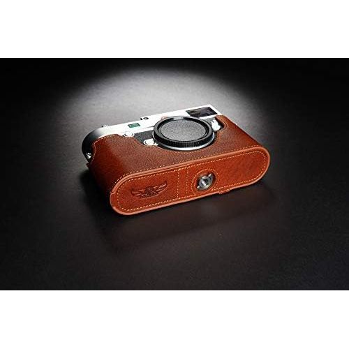  TP Original Handmade Genuine Real Leather Half Camera Case Bag Cover for Leica M10 Bottom Open Version Rufous Color