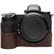 TP Original Handmade Genuine Real Leather Half Camera Case Bag Cover for Nikon Z5 Coffee Color