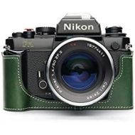 TP Original Handmade Genuine Real Leather Half Camera Case Bag Cover for Nikon FA Green Color
