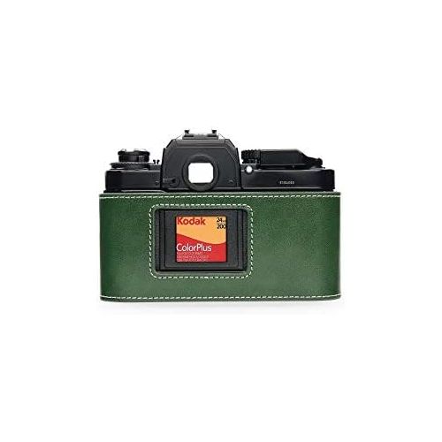  TP Original Handmade Genuine Real Leather Half Camera Case Bag Cover for Nikon FA Green Color