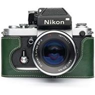 TP Original Handmade Genuine Real Leather Half Camera Case Bag Cover for Nikon F2 F2A F2AS Green Color
