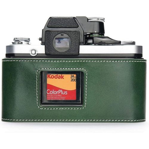  TP Original Handmade Genuine Real Leather Half Camera Case Bag Cover for Nikon F2 F2A F2AS Green Color