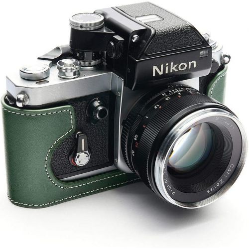  TP Original Handmade Genuine Real Leather Half Camera Case Bag Cover for Nikon F2 F2A F2AS Green Color