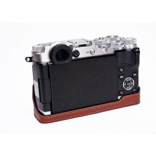  TP Original Handmade Genuine Real Leather Full Camera Case Bag Cover for Olympus PEN-F PEN F Bottom Open Brown color