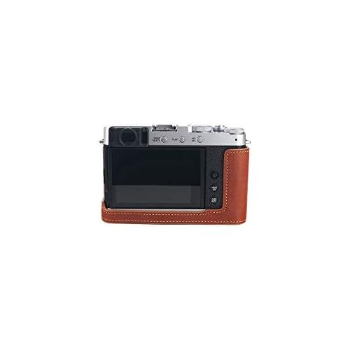  TP Original Handmade Genuine Real Leather Half Camera Case Bag Cover for FUJIFILM X-E4 XE4 Rufous Color