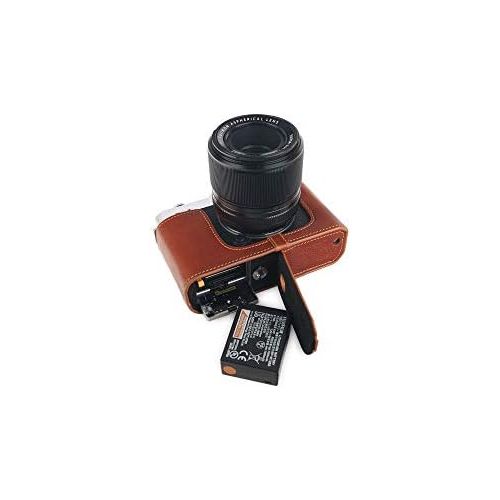  TP Original Handmade Genuine Real Leather Half Camera Case Bag Cover for FUJIFILM X-E4 XE4 Rufous Color