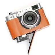 TP Original Handmade Genuine Real Leather Half Camera Case Bag Cover for FUJIFILM X100V Sandy Brown Color