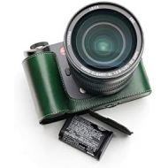 TP Original Handmade Genuine Real Leather Half Camera Case Bag Cover for Leica SL2 Green Color