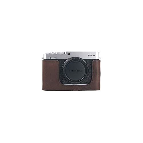  TP Original Handmade Genuine Real Leather Half Camera Case Bag Cover for FUJIFILM X-E4 XE4 Coffee Color