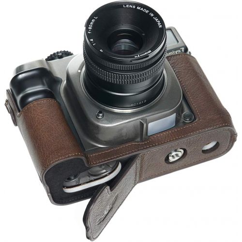  TP Original Handmade Genuine Real Leather Half Camera Case Bag Cover for MAMIYA 7ii 7 Coffee Color