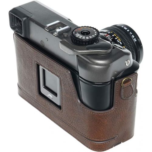  TP Original Handmade Genuine Real Leather Half Camera Case Bag Cover for MAMIYA 7ii 7 Coffee Color